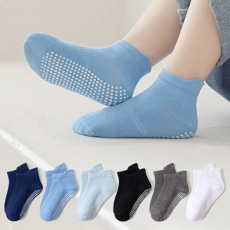 6 Pairs 0-5 Years Old Non-Slip Kids Socks with Grip Little G
