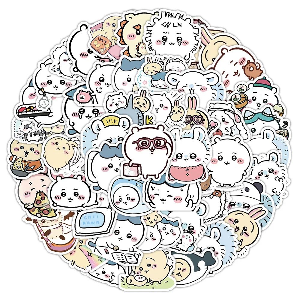 60pcs Cute Chiikawa Stickers DIY Waterproof Vinyl Scrapbook