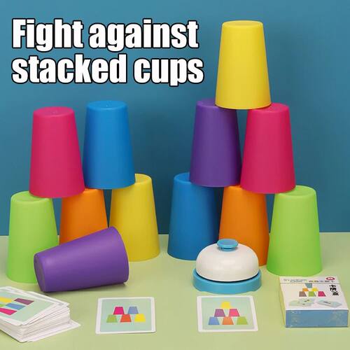 Kids Speed Training Toys Stack Cup Battle Table Game Indoor