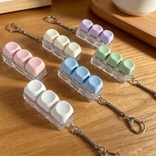 New Macaron Color Interactive LED Button Keycap Fidget Keych