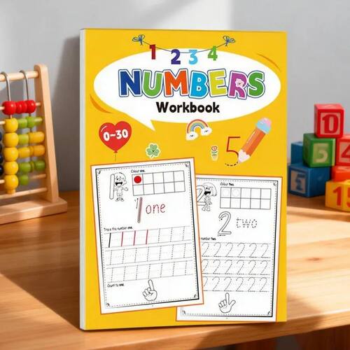 32 Pages, Children's Digital Cognition 0-30, Fun Coloring Wo