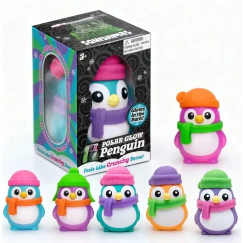 Glow In Dark Arctic Penguin Crunchy Squishy Fidget Toy
