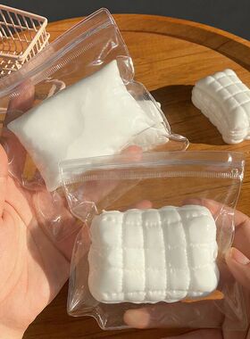 Fun Milk White Soap Fidget Toy Squishy Square Pillow Squeeze