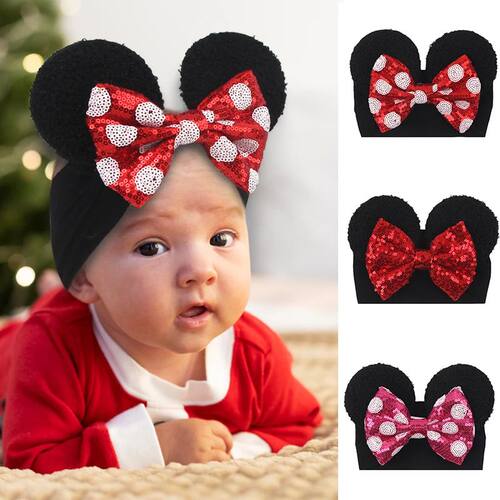 NEW Mouse Ears Baby Headbands For Girls Princess Cosplay Seq