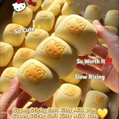 Cartoon Hello Kitty Milk Bun Squishy Toy Super Sticky Slow R