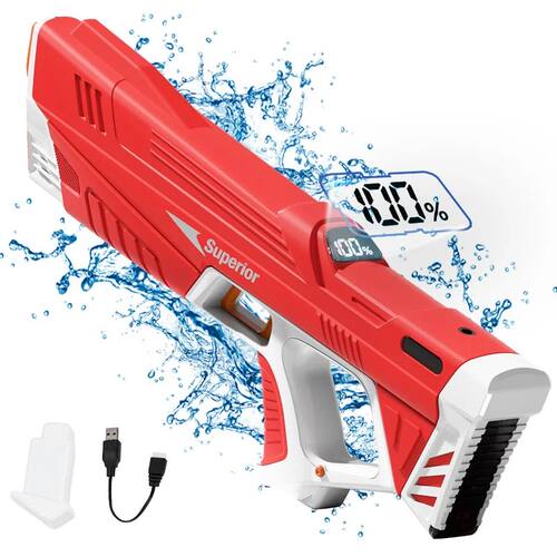 Children Electric Water Gun with Battery Level Display Autom