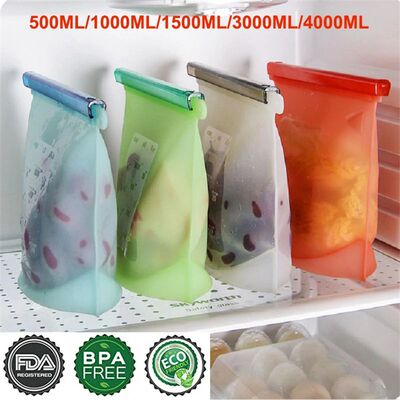 Silicone Bags Reusable Silicone Food Bag Airtight Seal Food