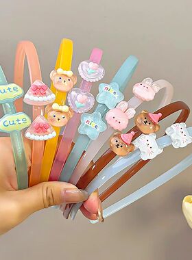 Cute Cartoon Princess Girl Hair Hoops Candy Color Anti-Slip