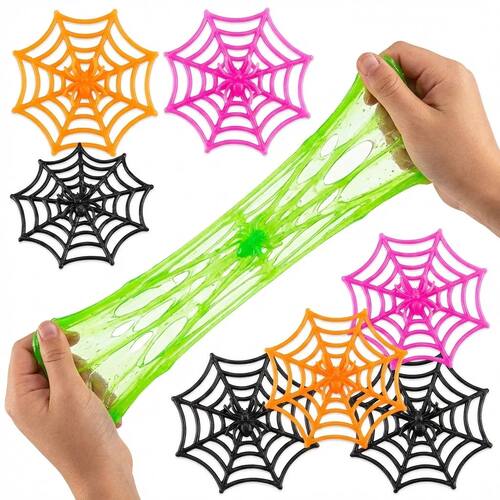 Colorful Sticky Spider Web Toys Neon Wall Crawler Novelty Ga