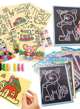 20Pcs/10Pcs Magic Scratch Art Doodle Pad Sand Painting Cards