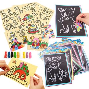 20Pcs/10Pcs Magic Scratch Art Doodle Pad Sand Painting Cards