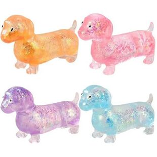 Glitter Dachshund Squishy Squeeze Toy Soft Stretchy Vent Bal