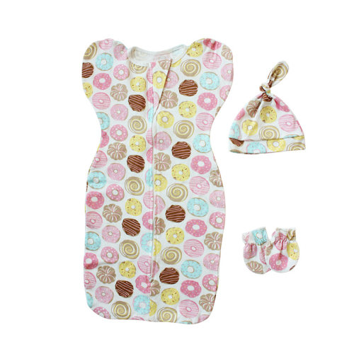 3Pcs Baby Sleeping Bags Soft Swaddle Muslin Blanket Printed