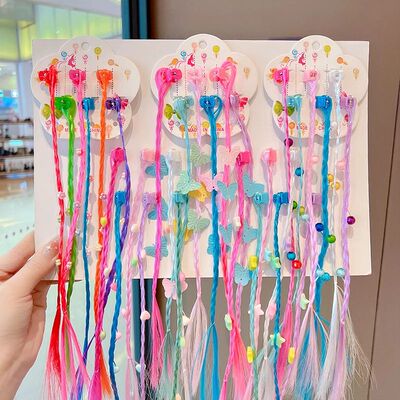 6Pcs/Set Colorful Children Wig Braid Fairy Headwear Accessor