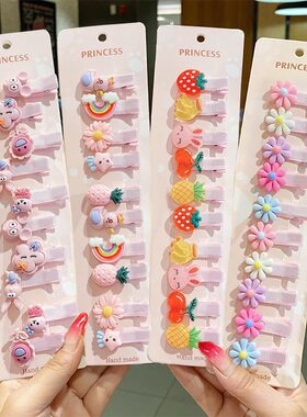 30Pcs Set Baby Hair Clips Cartoon Bows Flower Girls Hairpins