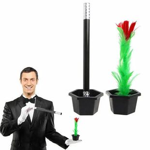 Magic Wand to Flower Easy Magic Trick Toys Close Up Flowerpo