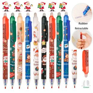 6/18pcs Gift Christmas Pen Erasable Gel Pens Blue Ink 0.5mm