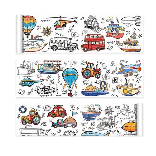 Children's Drawing Roll Sticky Color Filling Paper Graffiti