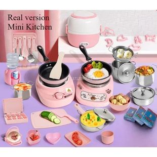 Funny Kitchen Toys Girl  Can Cook  Mini Kitchen Items Real C