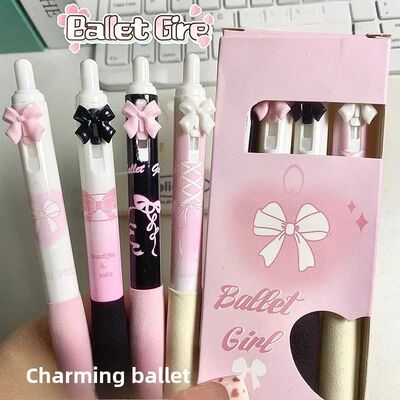 4 Pcs Cute Retractable Pens Cartoon Gel Pens Soft Grip Pens