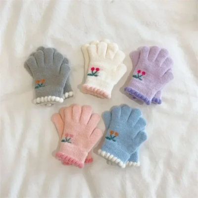 Korean Sweet Cherry Children Kids Warm Gloves Winter Windpro