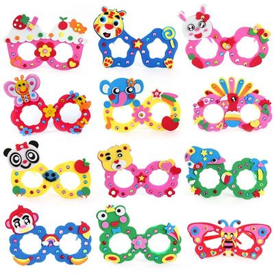 Kids DIY EVA Diamond Glasses Frame Craft Kits Educational To