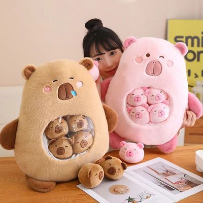 Six Balls Capybara Bag Cartoon t Animal Squishy Mini Dolls P