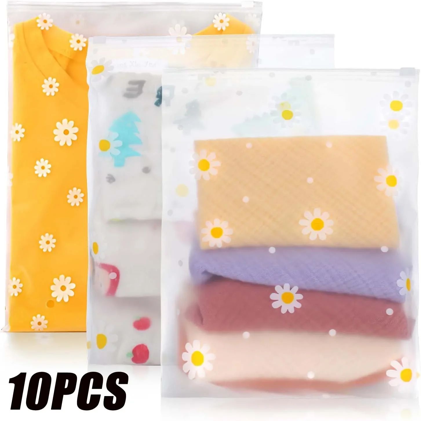 5/10PCS Reusable Ziplock Bags Plastic Travel Clothes Storage