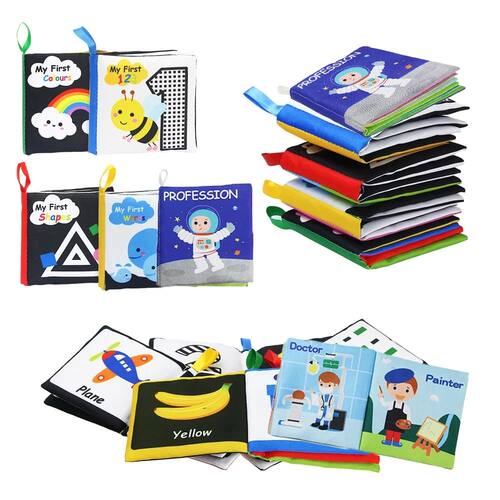Baby Soft Cloth Books Rustle Sound Baby Quiet Books Infant E