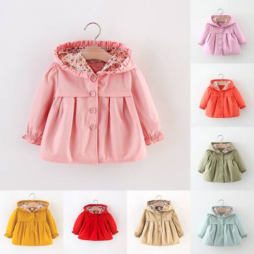 Baby Girl Jacket Autumn Long Sleeve Cotton Windbreak 0-3 Yea