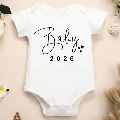 Baby 2026 Pregnancy Announcement born Baby Bodysuits Summer