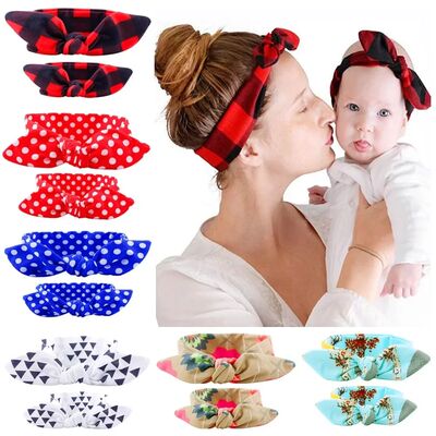 2Pcs/Set Headbands Mother Baby Turban Mom And Me Matching He