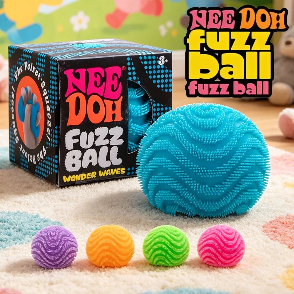 NeeDoh Fuzz Ball Blind Box Series, Soft Stress Relief Fuzzy - 实物图
