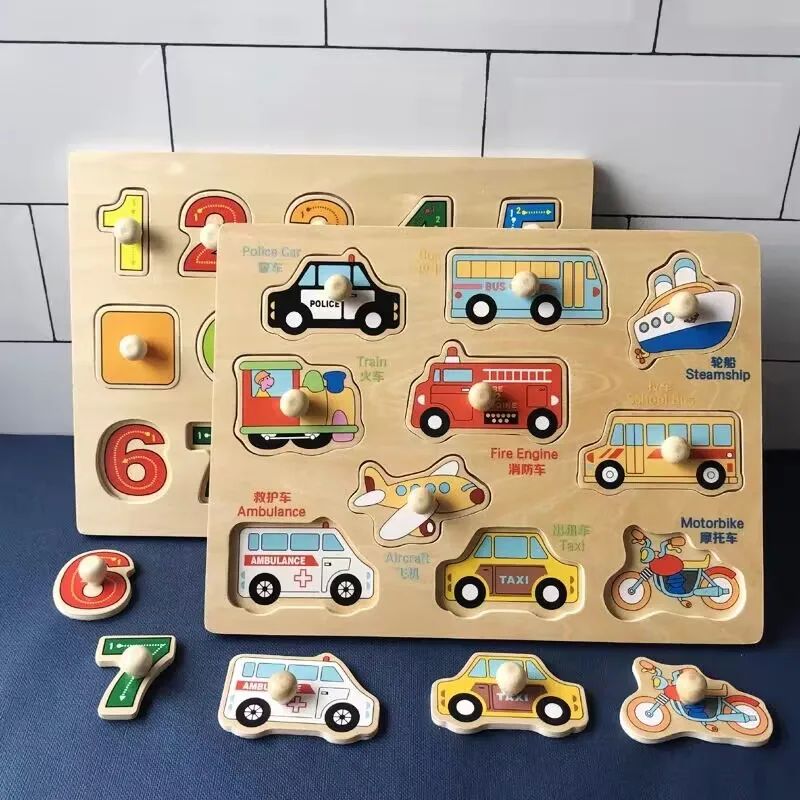 Baby Toys Montessori Wooden Puzzles Children Toys Hand Grab