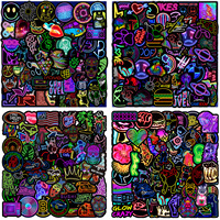 NEON Graffiti Stickers Mobile Phone Computer Laptop Water