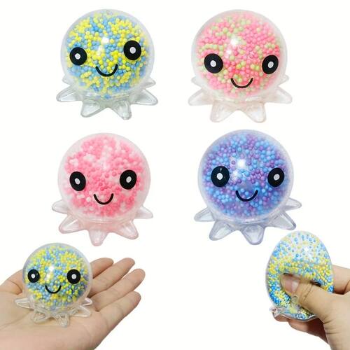 1-5PC Glowing Light Squid Vent Ball Squeeze Decompressions T