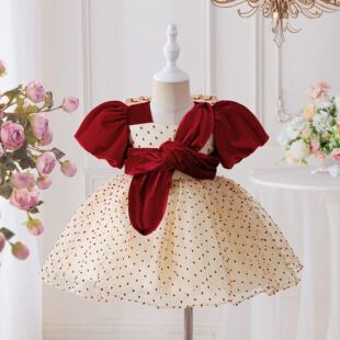 Elegant Baby Dresses First Birthday Party Baby Girls Big Bow