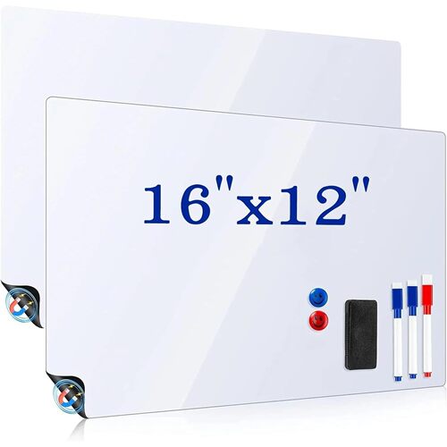 12x16 Inch Magnetic Whiteboard for Fridge with 3 Markers And