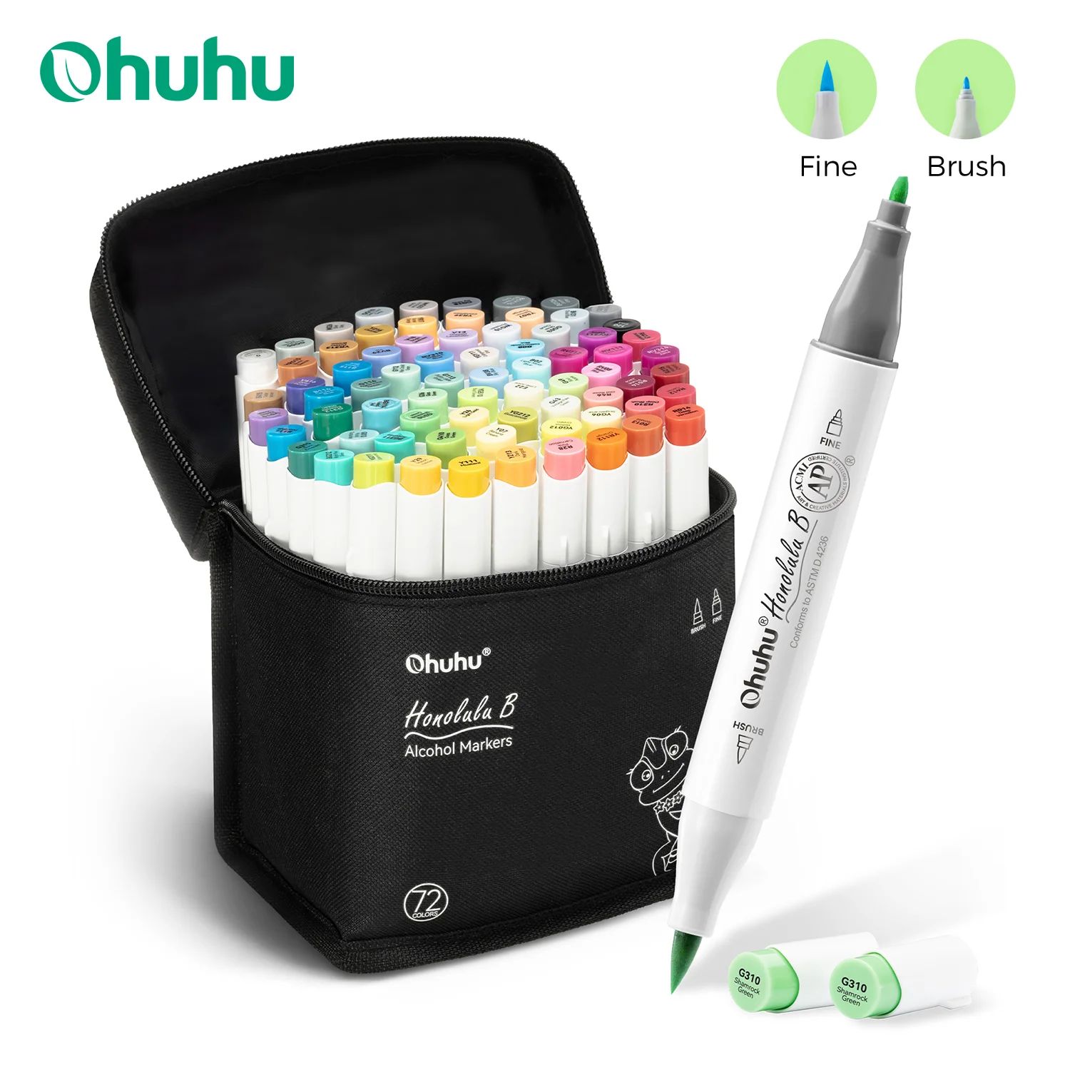 Ohuhu Honolulu B Marker Pen Set Color Markers Alcohol Art Ma图片