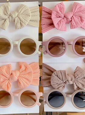 2 Pcs/Set  Children Solid Color Cotton Bowknot Wide Hairband