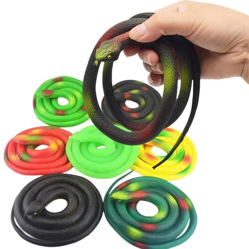 Soft Rubber Toy Snake Black Simulation Snake Realistic Hallo