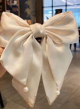 Koean Ribbon Pearl Bow Hair Clips for Women Accessories Rhin