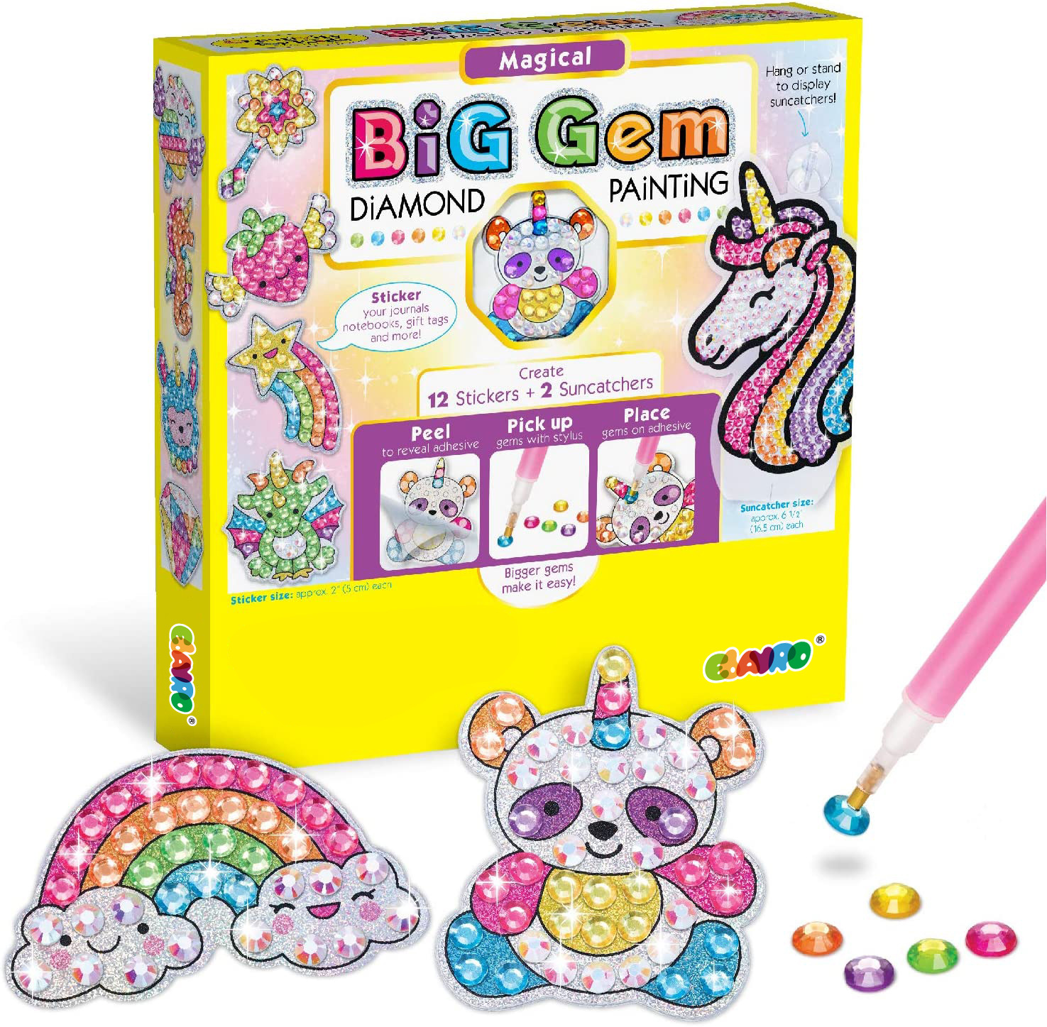 Kids Big Gem Diamond Painting Kit Create 12 Stickers DIY Art