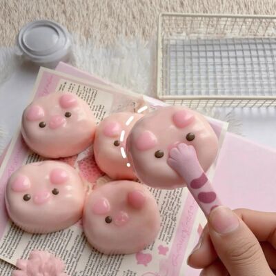 Cute Pink Pig Shaped Squishy Toy Soft Slow Rising Squeeze Fi