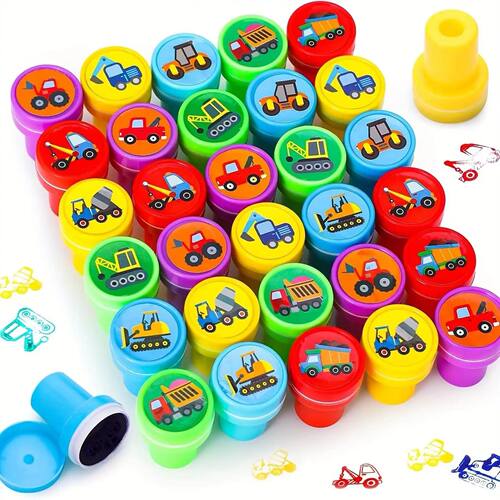 10/20/30 Pcs Construction Vehicle Stamps Classroom Reward Co