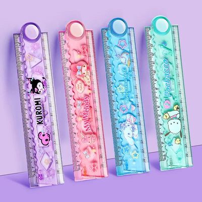 30cm Folding Ruler My Melody Kuromi Cinnamoroll with Wavy Li