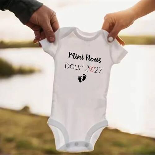 Mini Nous Pour 2027 Baby Announcement Clothes born Baby Body