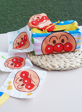 面包超人婴幼儿安抚玩具模拟布艺抽纸巾盒带响纸益智玩具0-12个月