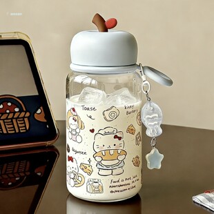 可爱卡通儿童塑料杯学生小众简约不撞款高颜值便携式大容量水杯