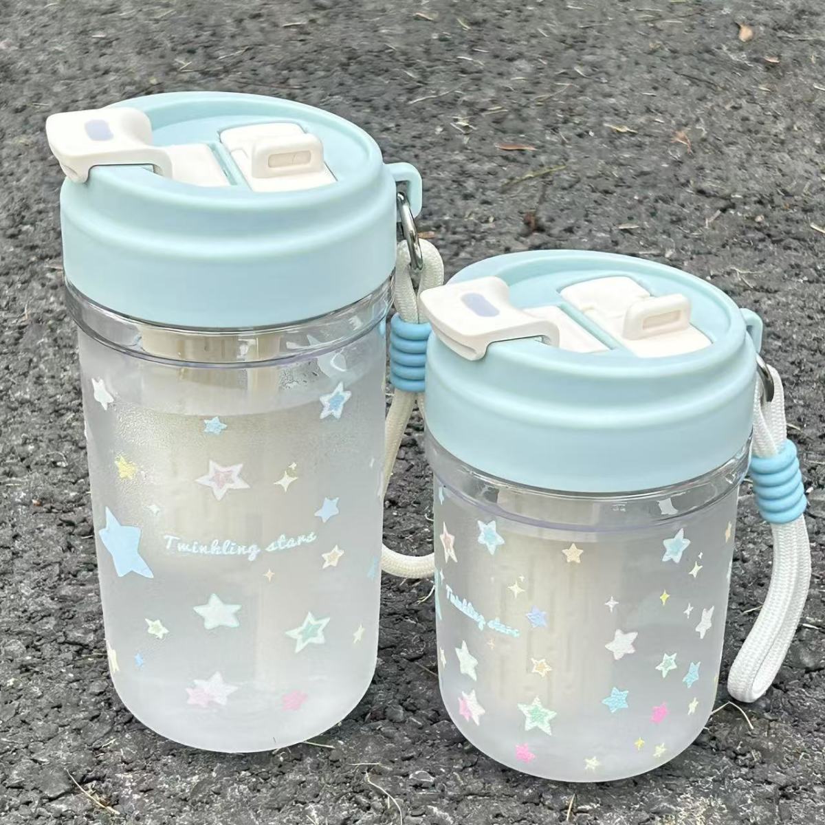 2025新款吸管夏季水杯女生塑料杯高颜值便携可爱简约学生上学专用